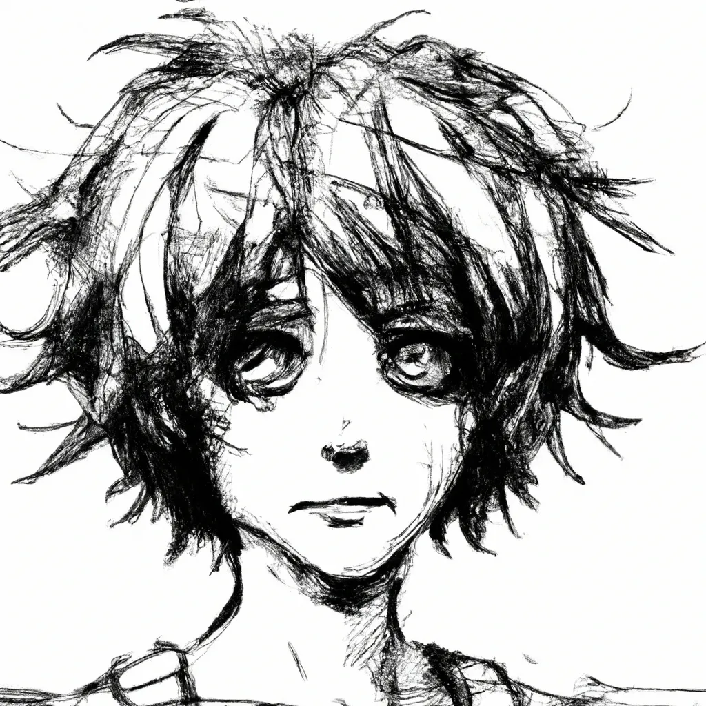 Prompt: Girl With Messy Hair, 1880, by manga style