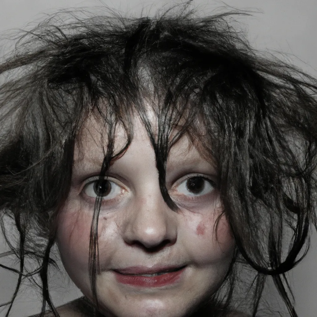 Prompt:  Girl With Messy Hair and Dirty Face, by Günther Förg 