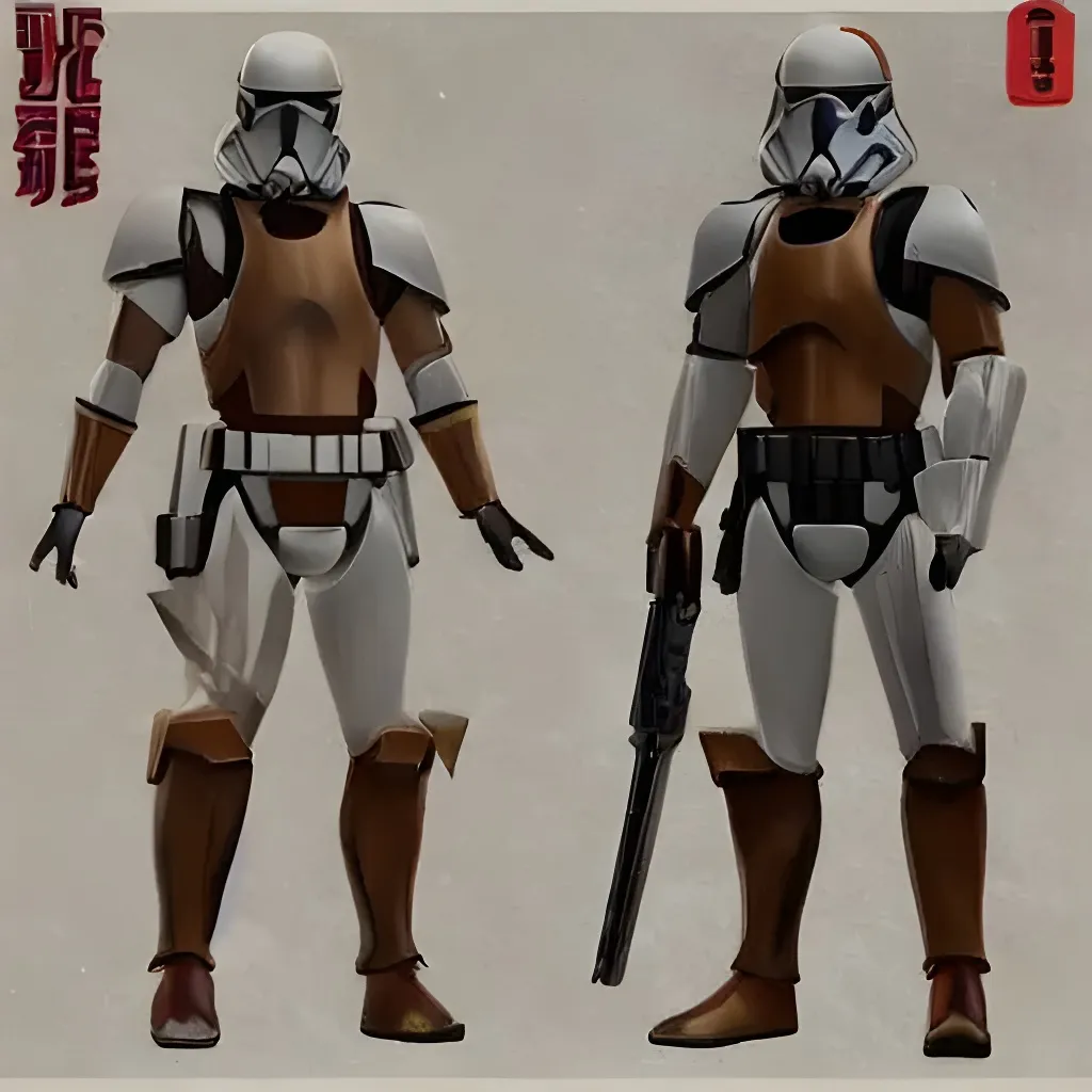 Prompt: star wars clone trooper anime style