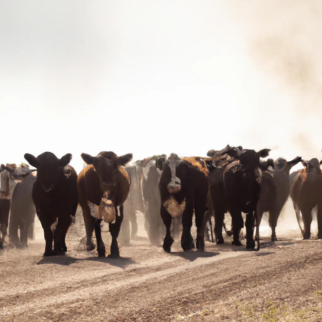 Prompt: Cattle Stampede, Lubbock, by Brook Hsu