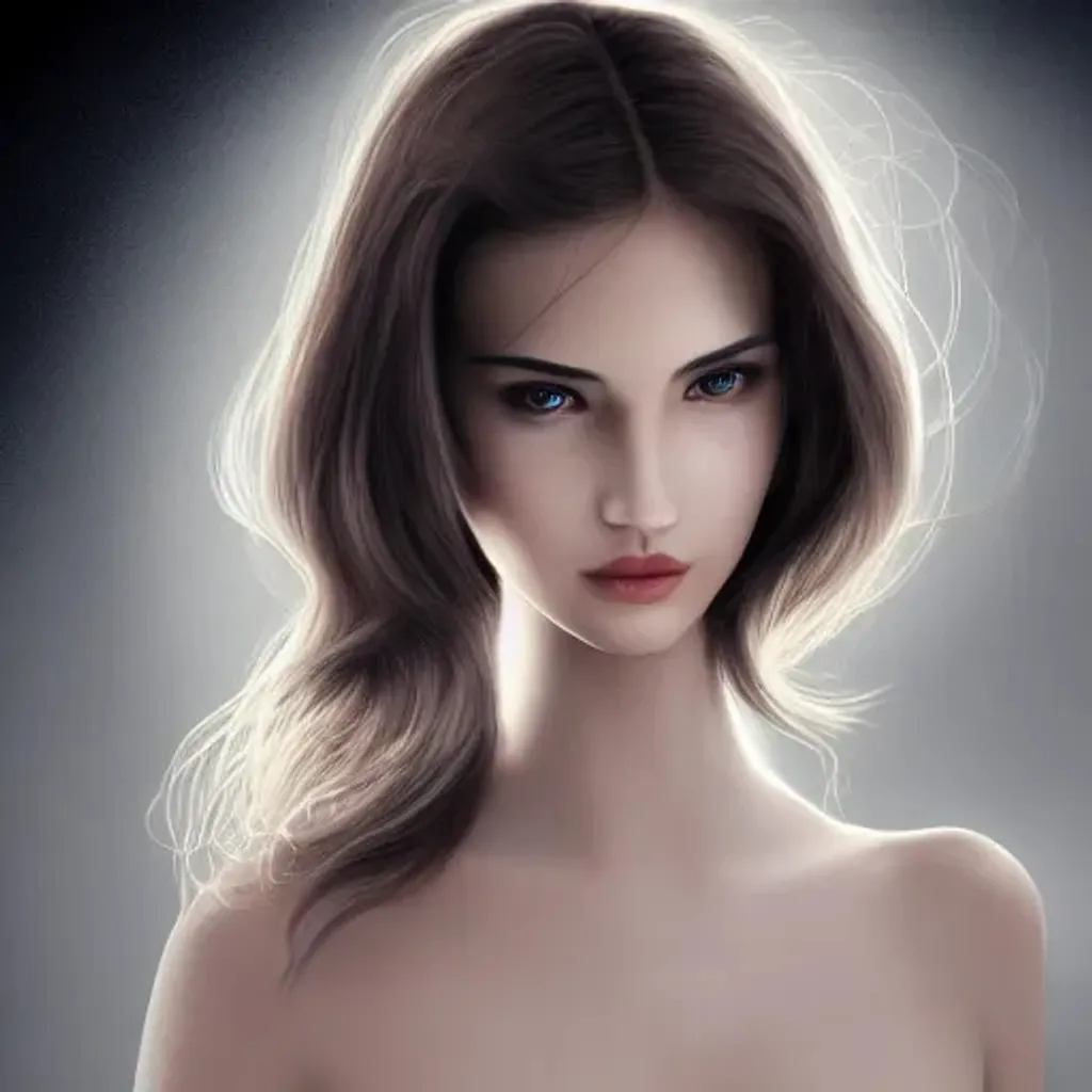 Prompt: full body image of a beautiful girl, slender body, average height, white skin, hazel eyes, sculpted eyebrows, narrow nose, thin face, long hair,  beautiful female, detailed shiny hair, whimsical, atmospheric, dynamic lighting, photo realistic, very beautiful, elegant, highly detailed, digital painting, artstation, concept art, smooth, sharp focus, illustration