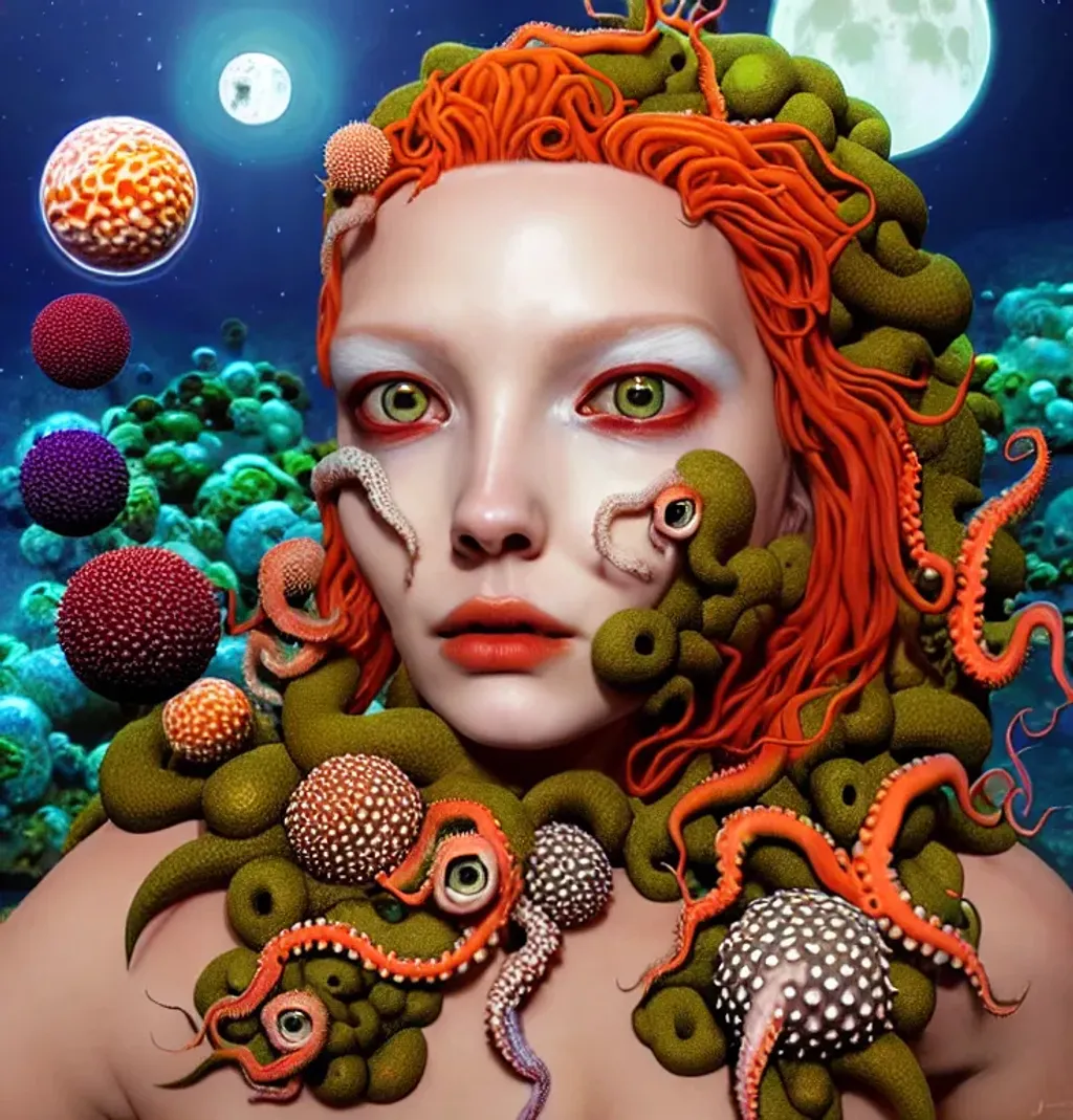 (Wreathed) aesthetic octopus shapeshifter (((humanoi... | OpenArt