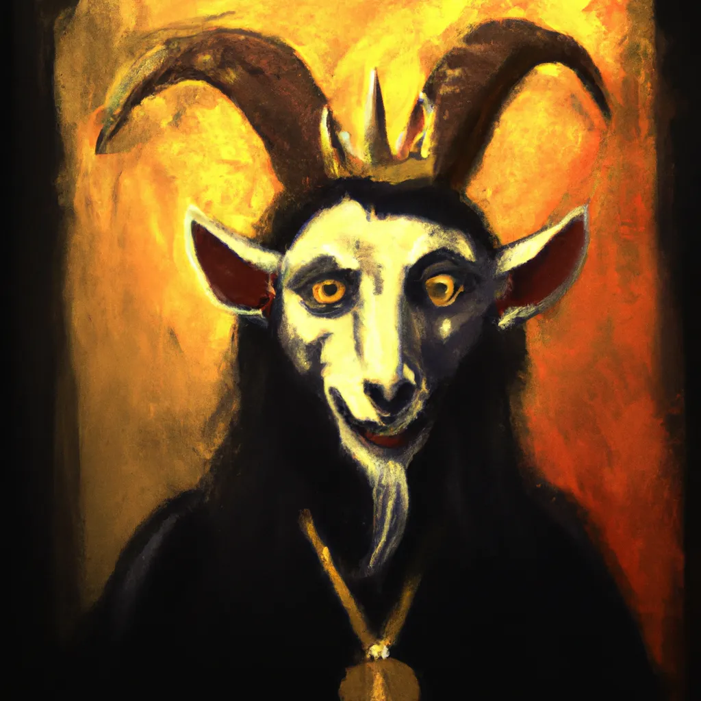 Portrait Painting of a Satanic Goat King, in the sty... | OpenArt