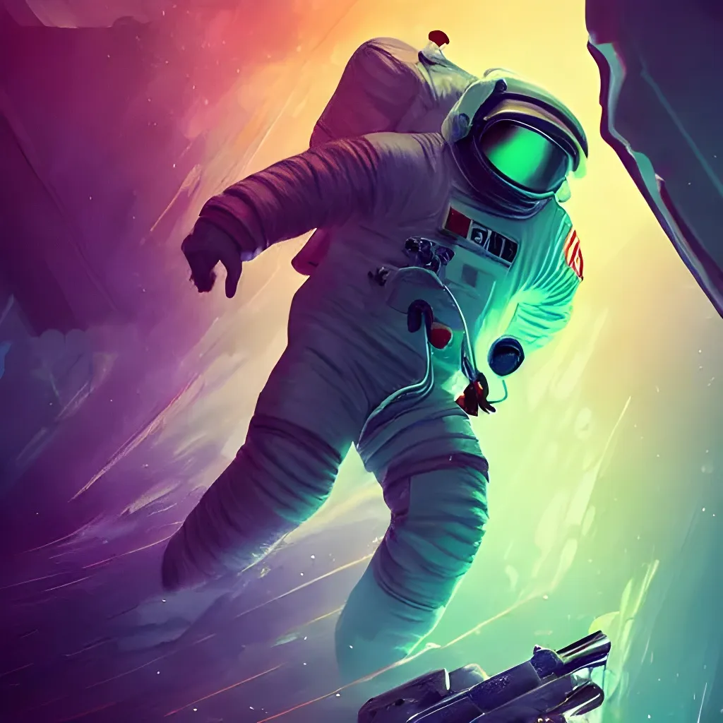 Prompt: astronaut exploring space, 2d game art, detailed render by Petros Afshar, featured on deviantart, detailed, apocalypse art, space, space, space, space, space