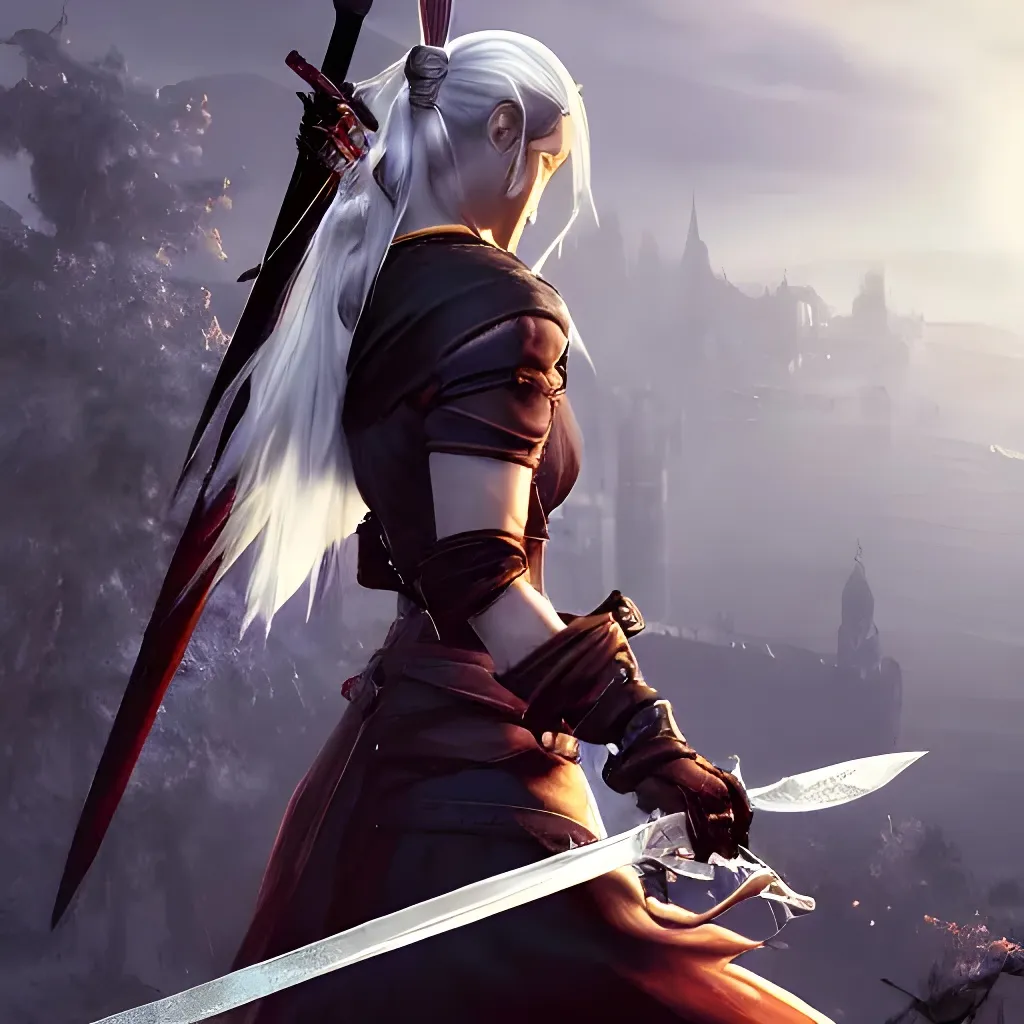 Prompt: splash art of an absurdly beautiful assassin in the style of artgerm and rutkowski, unreal engine, the witcher, castlevania, sekiro, overwatch, kingdom come deliverance, full of colour, cinematic lighting, trending on artstation, 4 k, hyperrealistic, focused, extreme details, unreal engine 5, cinematic, masterpiece