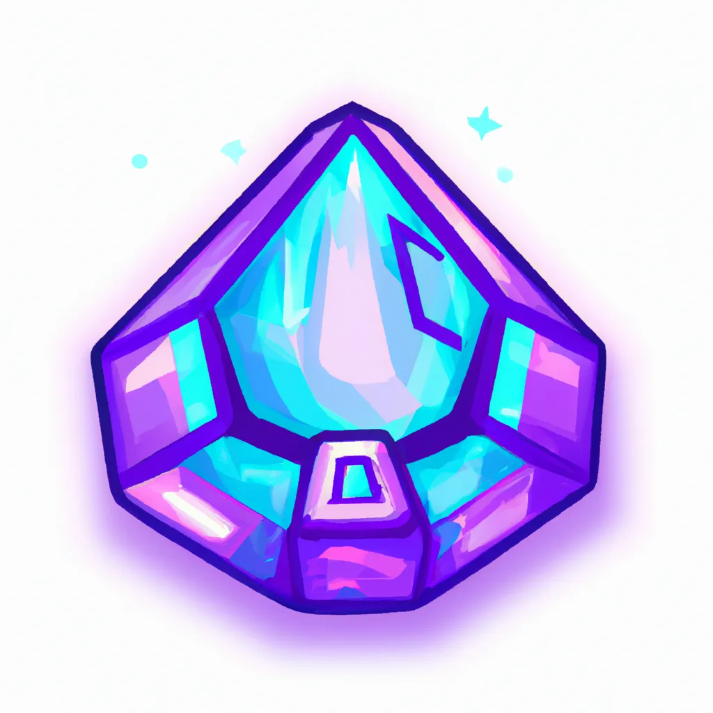 Prompt: A big crystal with purple fire inside of it, league of legends item icon, 2d, full hd