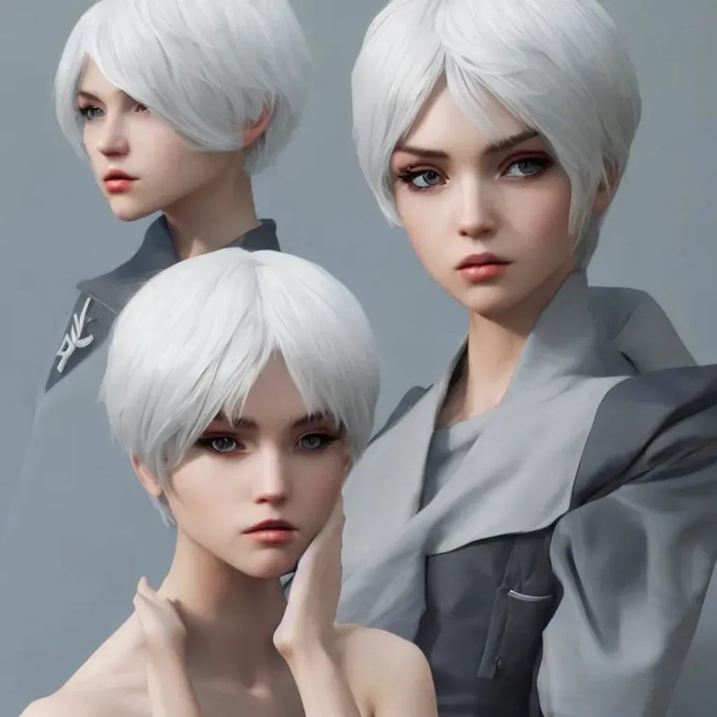 Female Character Concept Design Hair Is Short Whi Openart