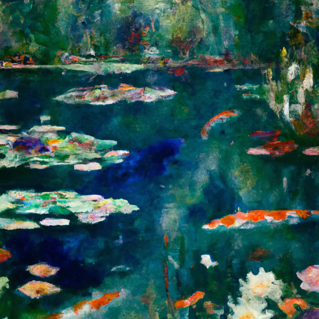 Prompt: Koi Pond, by Claude Monet