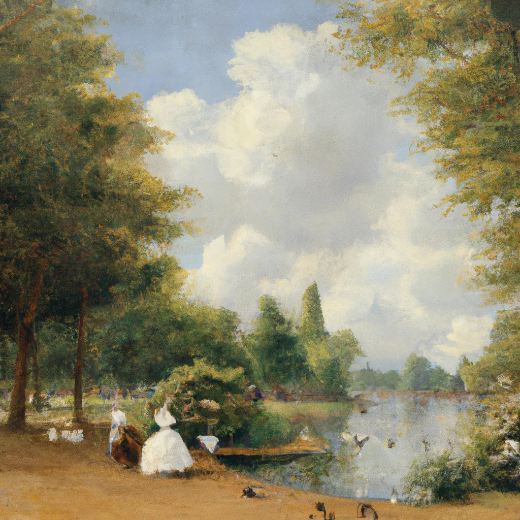 Hyde Park, London, 1880, Flemish Style Painting. | OpenArt