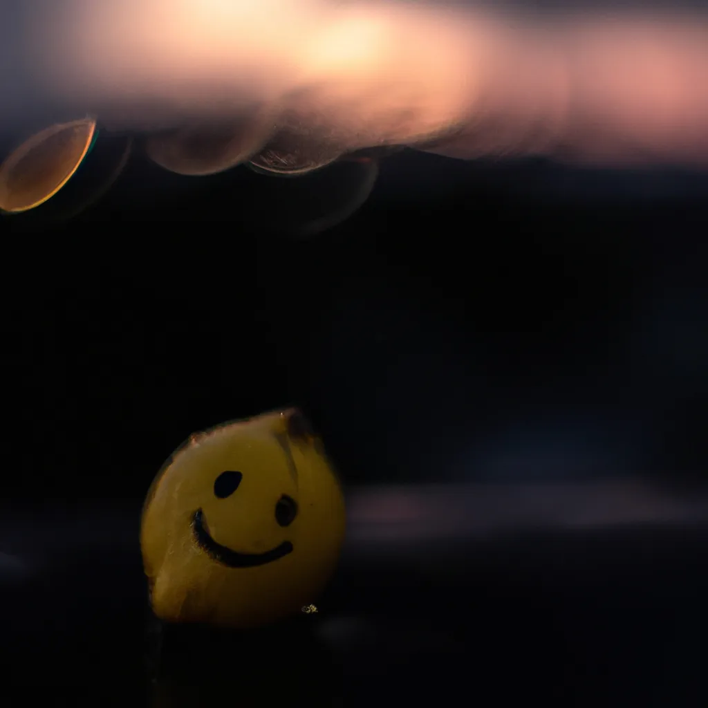 Prompt: lemon smiling while drifting in space, sanrio, Bokeh, Golden hour, into a nebula