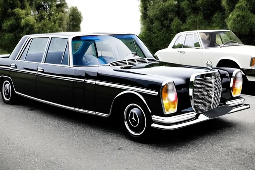 Prompt: 1973 Toyota Crown mixed with 1961 Mercedes-Benz W110