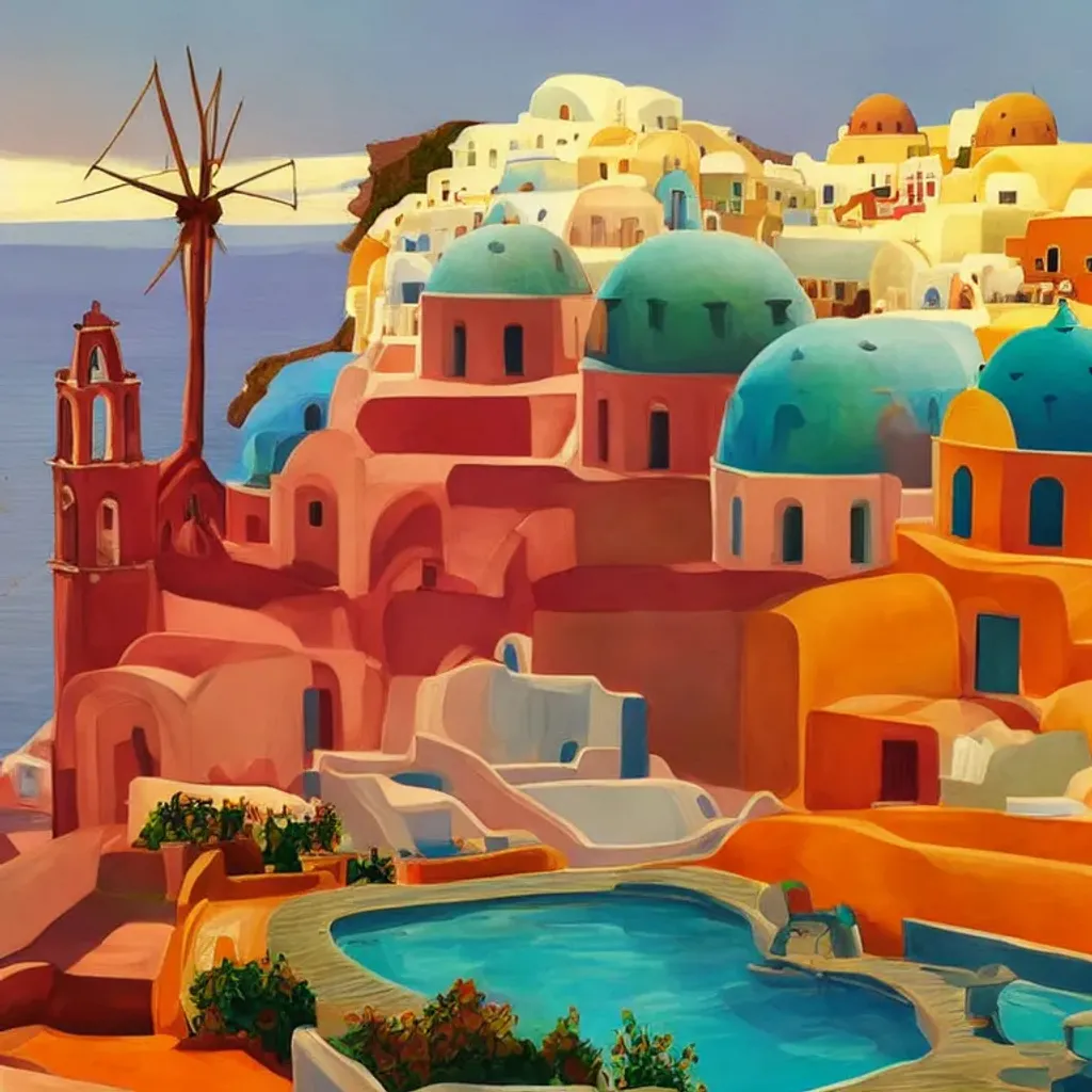 Prompt: Santorini architecture illustration