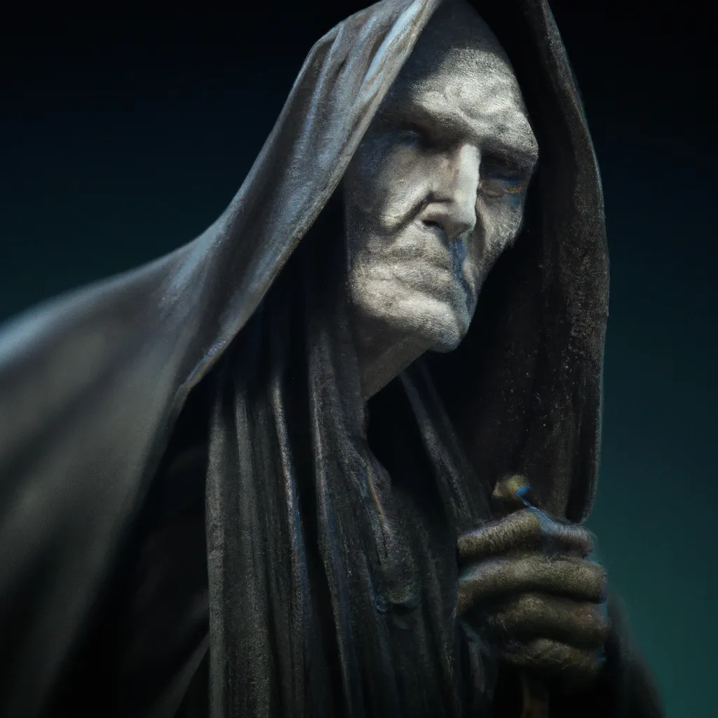 Prompt: HyperRealistic terrifying Grim Reaper, light in Octane Render, High Resolution, Artstation 1