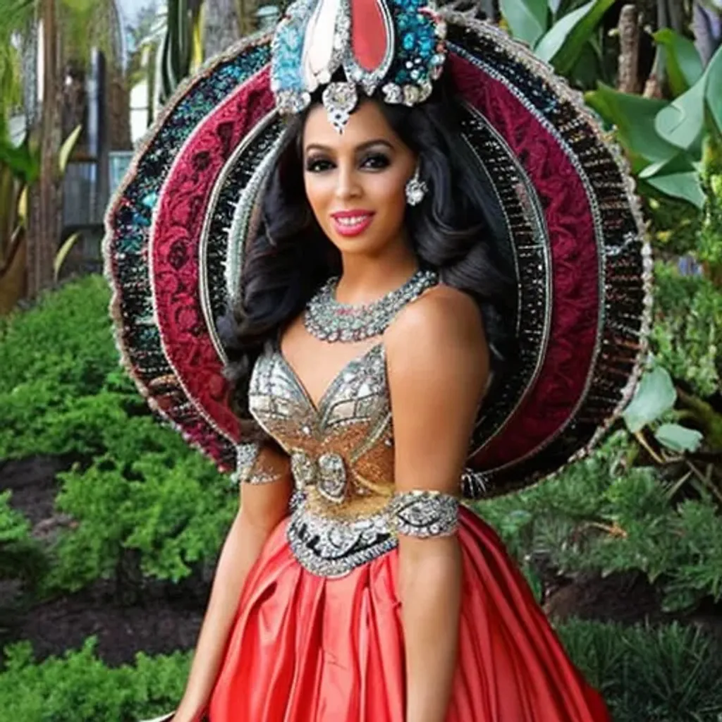 Prompt: Beautiful Puerto Rican princess in ornate armor 