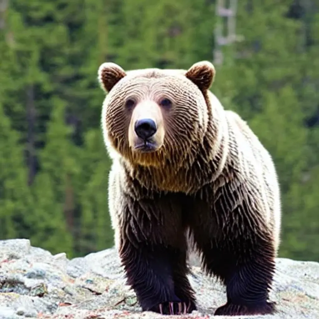Prompt: Deep Settled Northern Grizzly bear, mad.