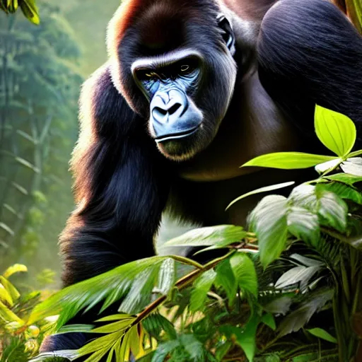 a massive gorilla, background jungle, highly detaile... | OpenArt