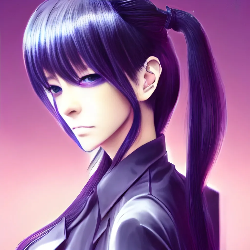 Prompt: gorgeous and beautiful kawaii professional anime manga female cyberpunk shadowrunner, medium-long ponytail, detailed face, masterpiece by mushimaro, anmi, Masashi Kishimoto, intricate linework, sharp focus, high quality, trending on pixiv, danbooru, artstation, artgerm, digital anime art, natural lighting