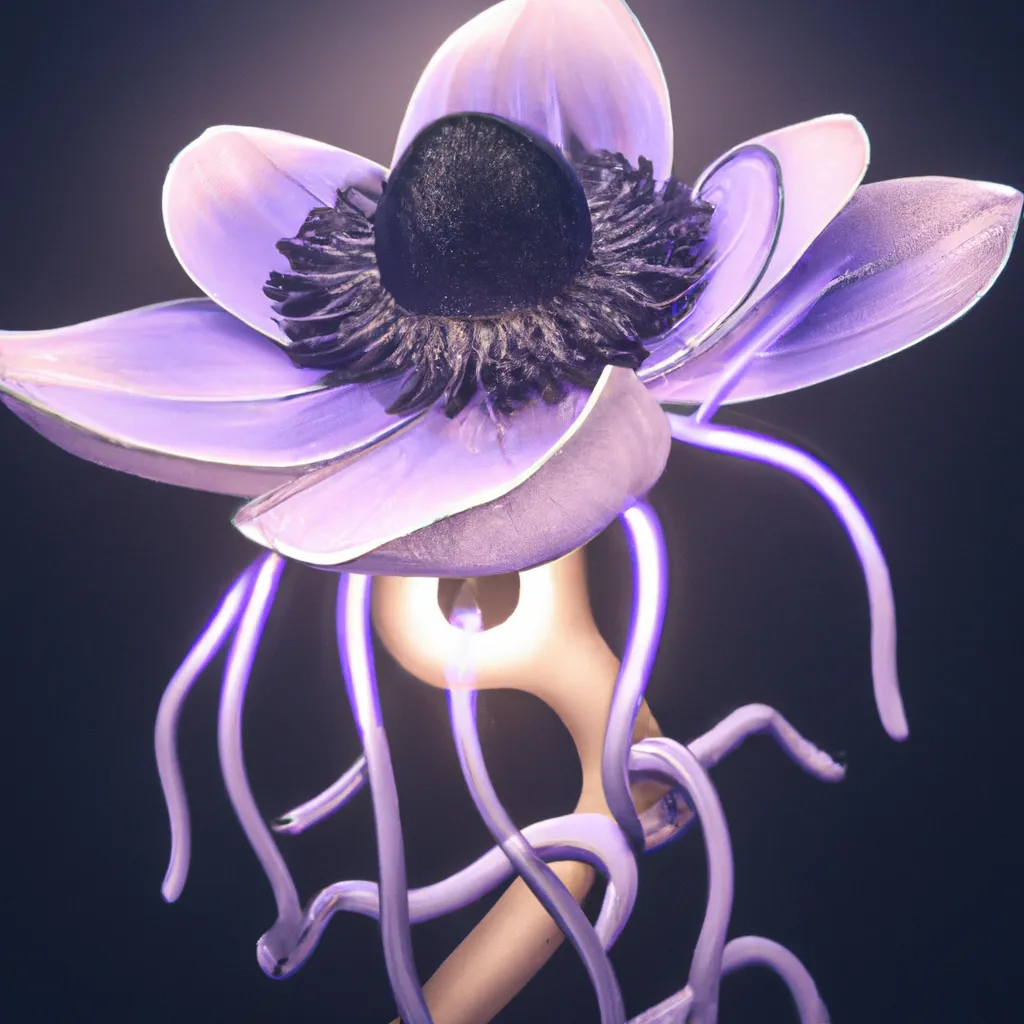 Prompt: Curvaceous Light beings | mystical dancing purple anemone as a light bending cute angel covered in streaks of halogen light in the style of Hieronymous Bosch, Bruce Pennington, Dali, Munch, Escher, Klarwein, Yamamoto, Hattori, Leyendecker, Mullins, Magritte, Giger | muted soft tones | dark background | ultra sharp focus | 3d octane render artstation trending 8k unreal engine | centered | Disney Pixar Dreamworks 