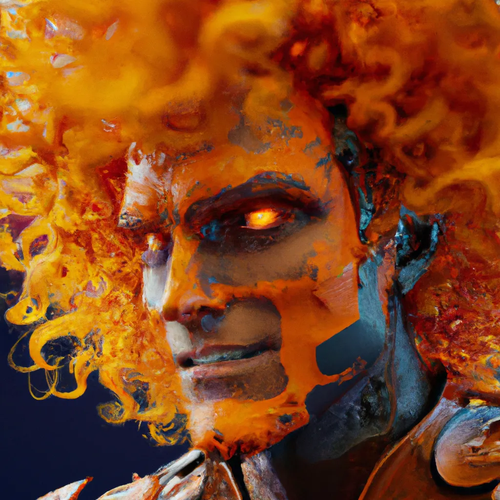 Prompt: Portrait of a Demon Man with orange curly hair from Overwatch and Borderlands 3, hyperrealistic, intricate, ornate, octane, cinematic, extremely detailed, studio quality, rtx, trending in artstation, smooth, unreal engine 5