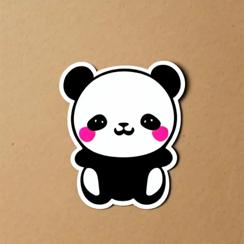 Kawaii Cute Panda With Heart - Panda - Sticker