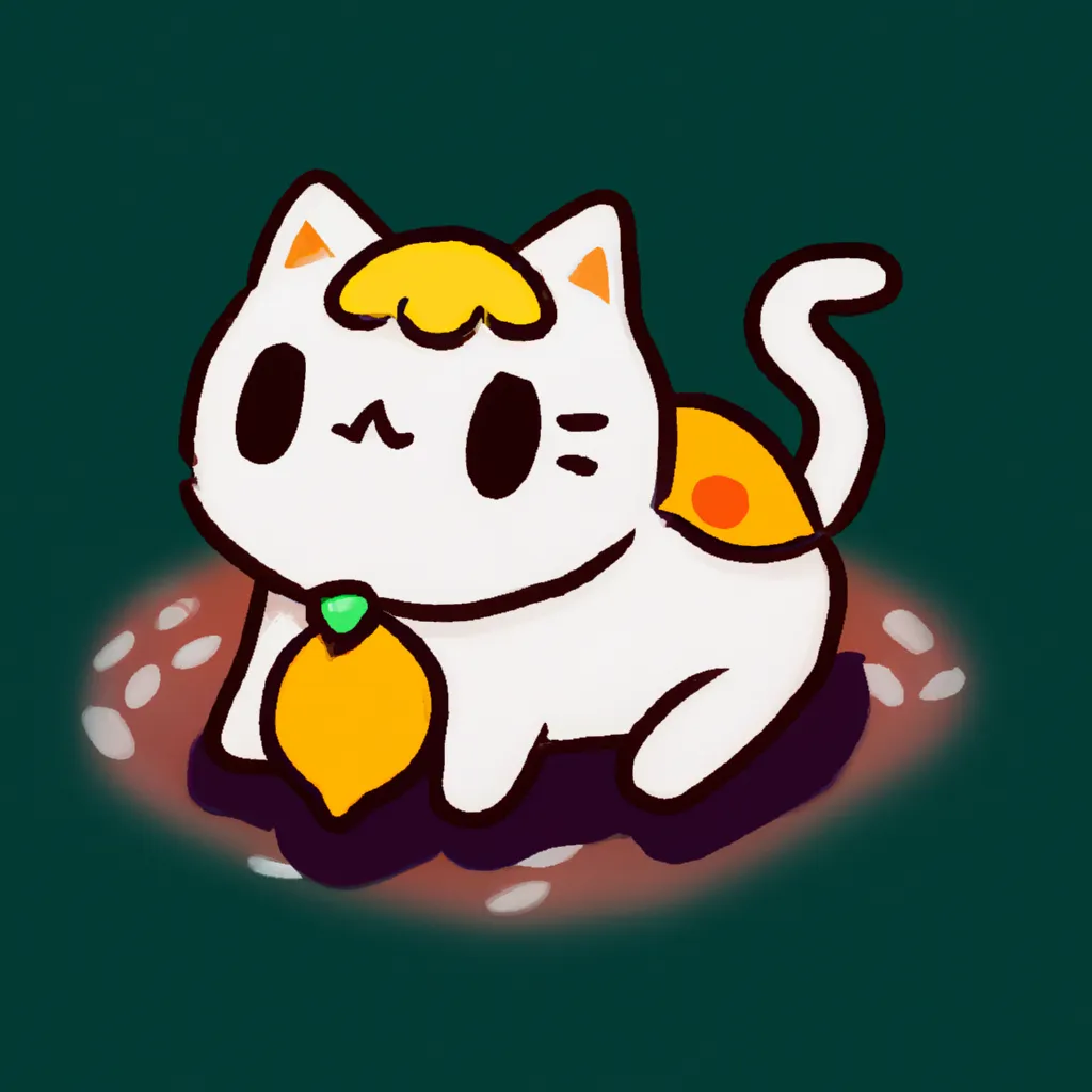 Prompt: lemon cat from neko atsume