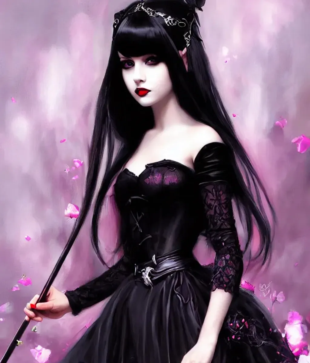 Goth princess painting by wlop | OpenArt