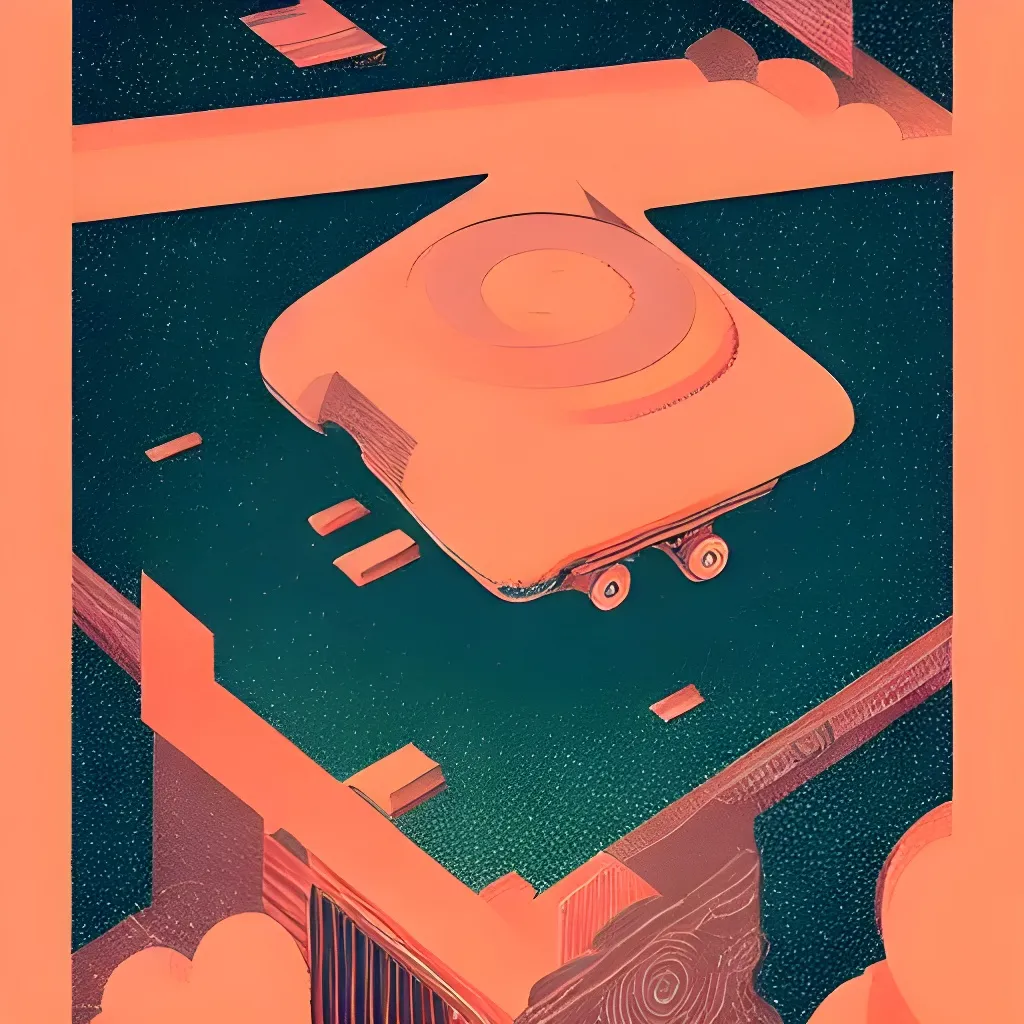 Prompt: Editorial illustration landscape of flying donuts shooting lasers, dynamic pose, modern art deco, colorful, ( ( mads berg ) ), christopher balaskas, victo ngai, detailed, dynamic composition, wide angle, moebius, matte print, volumetric, pop art, sharp focus, high contrast, synthwave, LSD, peace, love, raining, martian, otherworldly, alien, peaceful