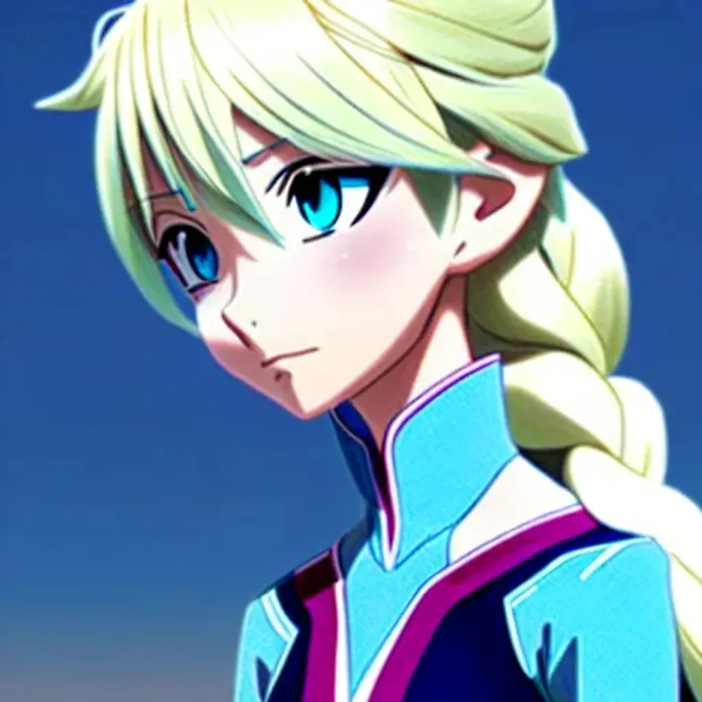 Prompt: 2d, a picture of anime female elsa from frozen, small eyes, anime style, anime face, anime nose, anime eyes, anime hair, anime lips, anime, anime by ilya kuvshinov