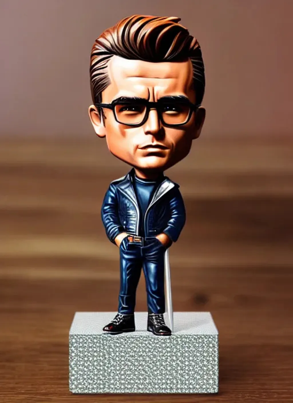 James Dean comic style bobblehead, intricate, vivid... | OpenArt