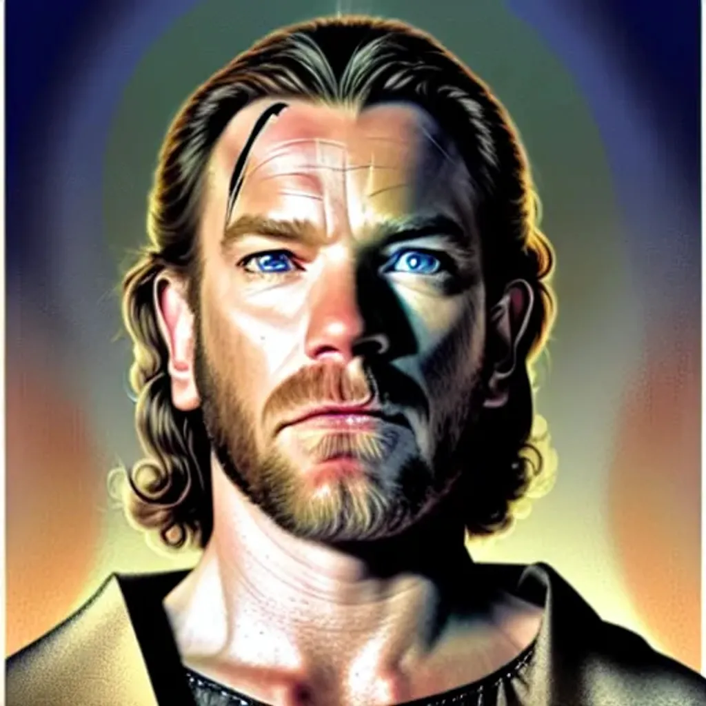 Prompt: Ewan McGregor as Jesus by Dave Dorman