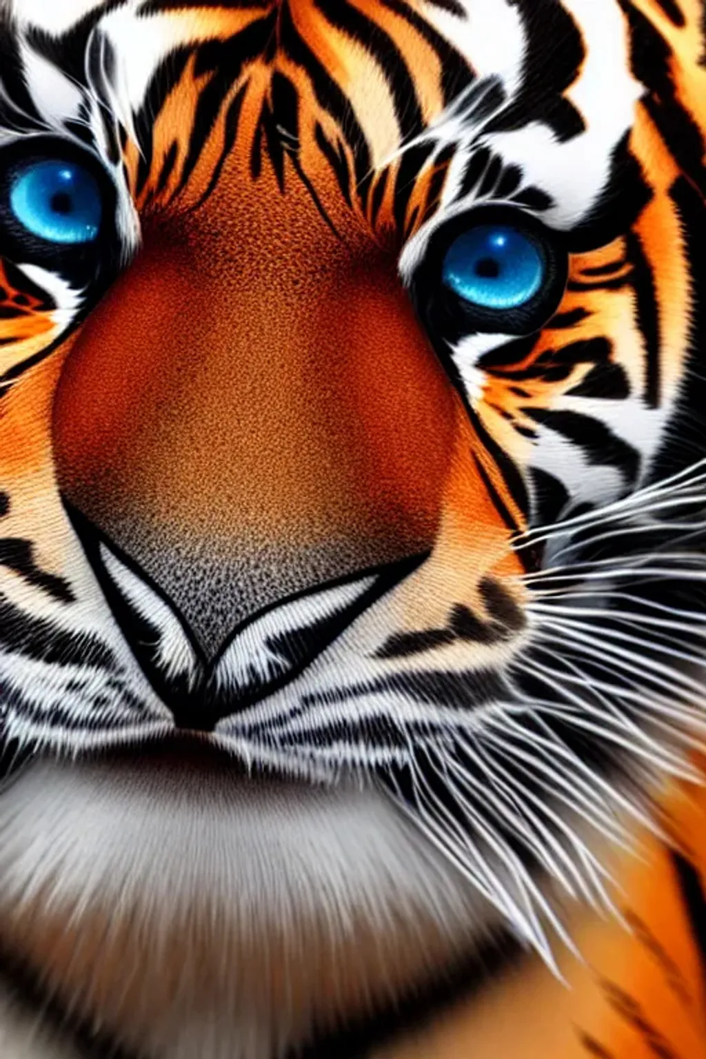 3d fluffy tiger, closeup cute and adorable, cute big... | OpenArt