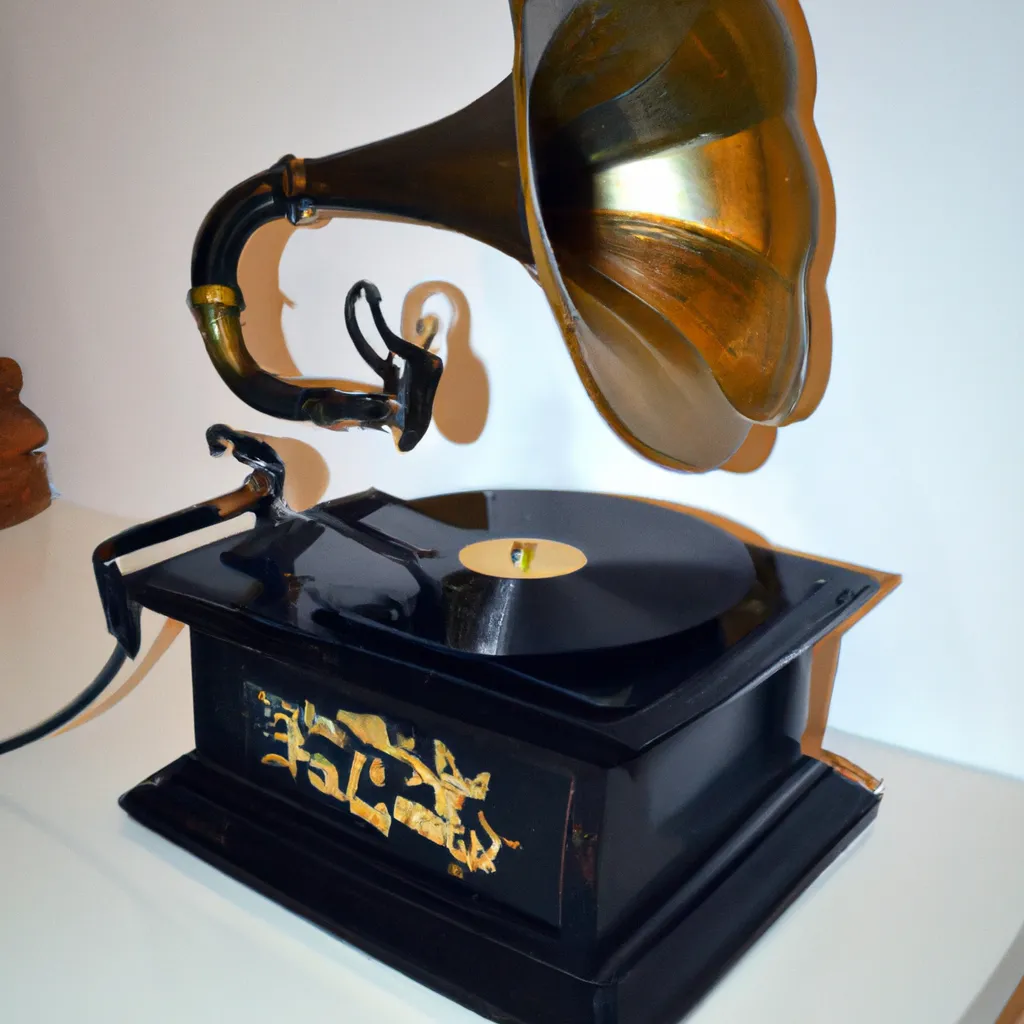 Prompt: A modernist phonograph, phonograph in the style of modernism, photo