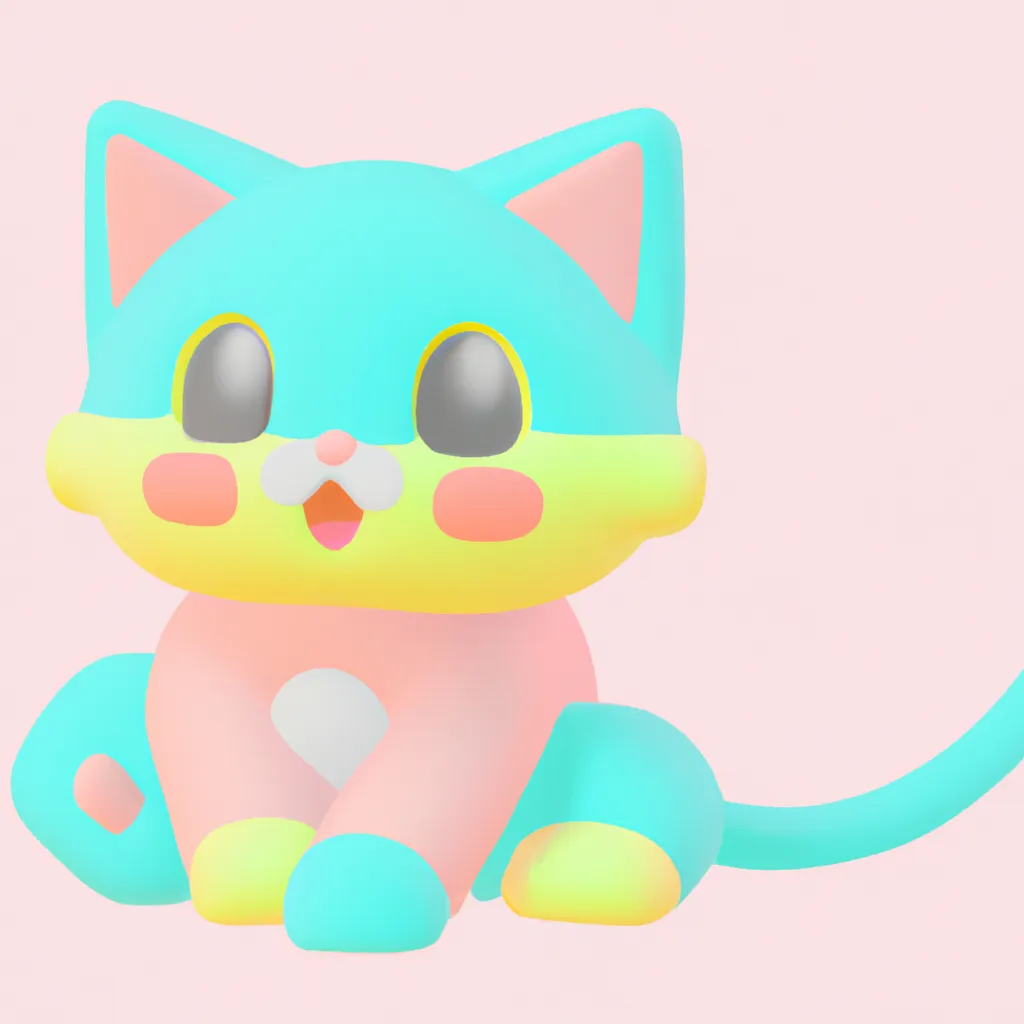 Prompt: cute pokemon cat posing, advertisement, limited color palette, pastel colors, 90s photography, bright lighting, simple, pbr rendering, cute smile