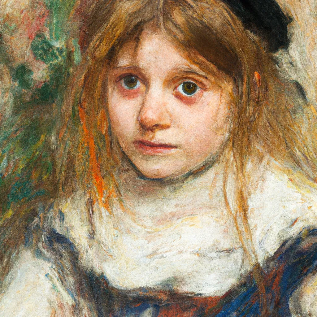 Prompt: Young Girl With Dirty Face, by Pierre-Auguste Renoir 