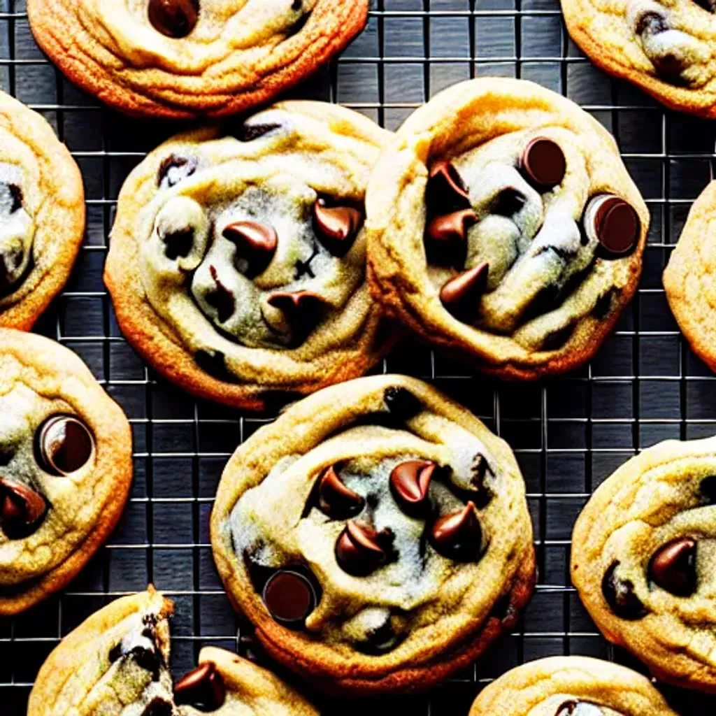 Prompt: Chocolate chip cookies, cook book photo, quality presentation, high megapixel, high clarity 