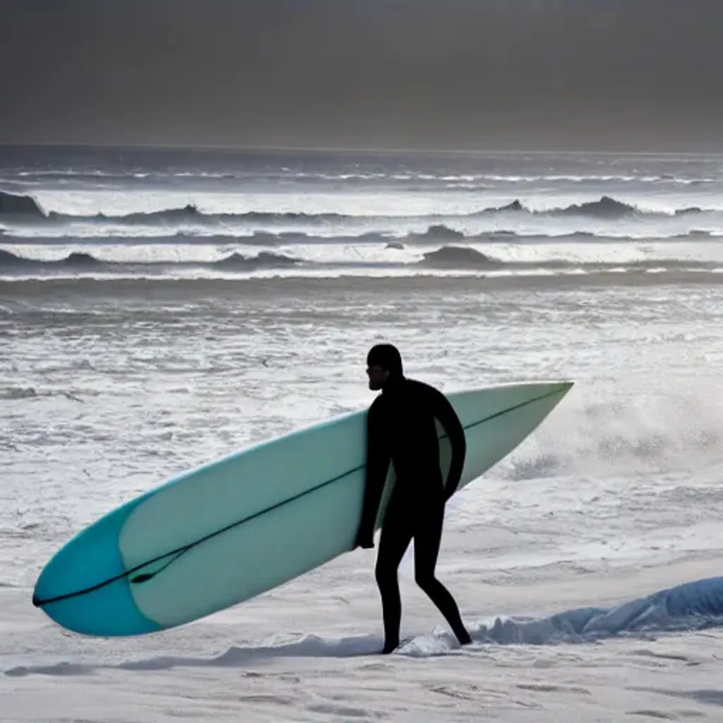 Surfer in winter | OpenArt