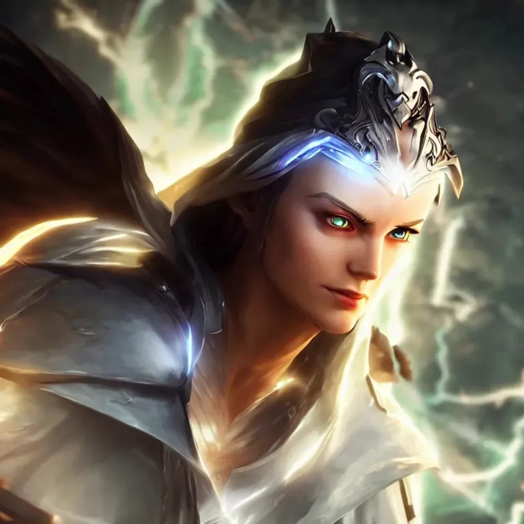 Prompt: mature priest gorgeous woman with glowing white eyes, unreal engine, splash art, epic video game concept art