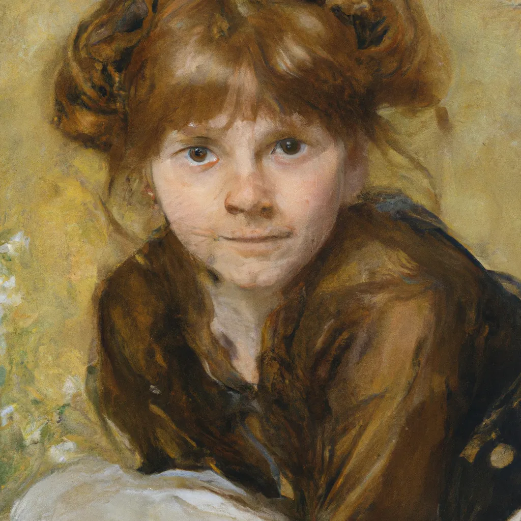 Prompt: Girl With Messy Hair, 1880, by Chieloka Emmanuel