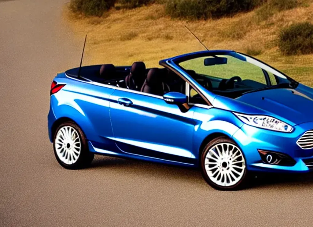 Prompt: An photograph of an Ford Fiesta convertible