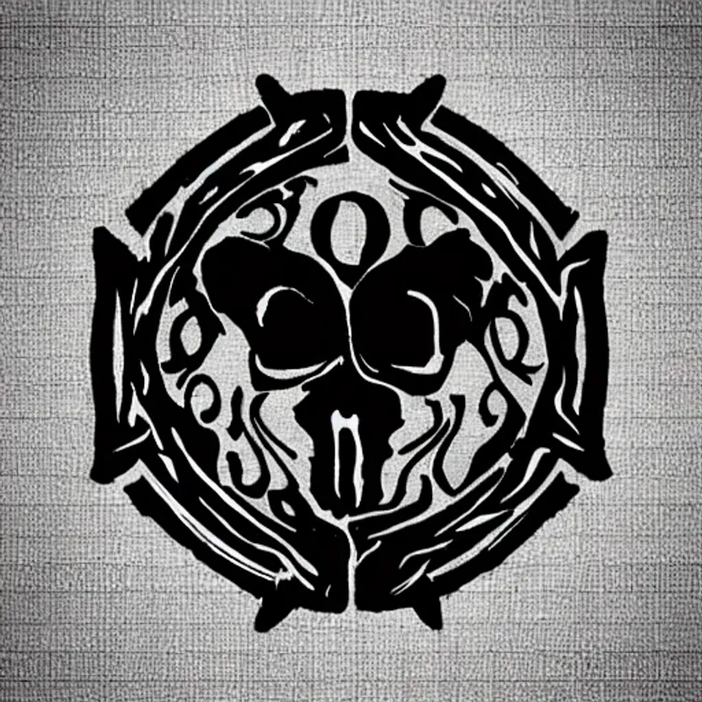 Prompt: melanthios, dark, death, logo