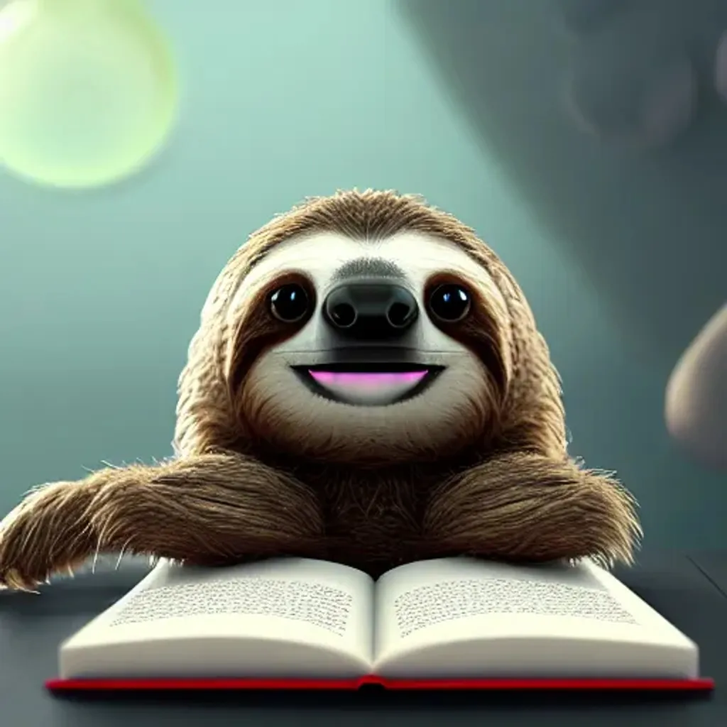 Prompt: 3d fluffy {sloth},  cute and adorable, cute big circular reflective eyes, reading a book, Pixar render, unreal engine cinematic smooth, intricate detail, cinematic