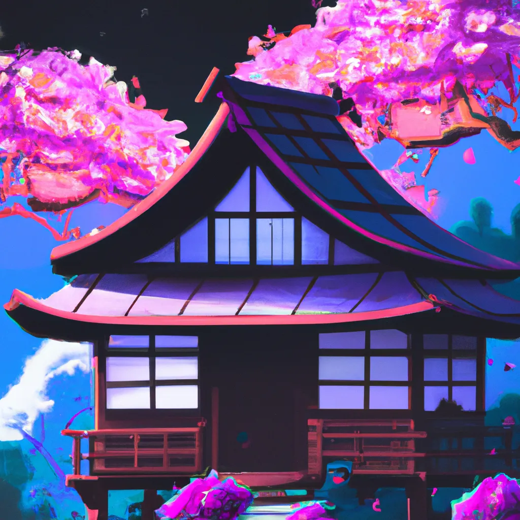 landscape traditional japanese temple and houses anime background wallpaper  Stock Illustration