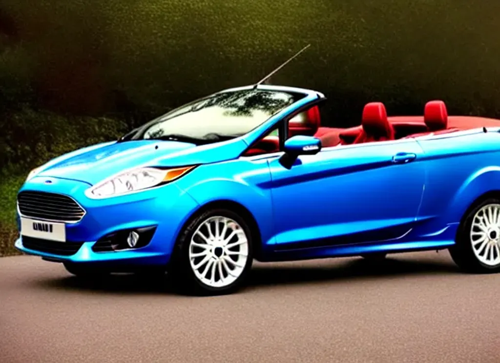 Prompt: An photograph of an Ford Fiesta convertible