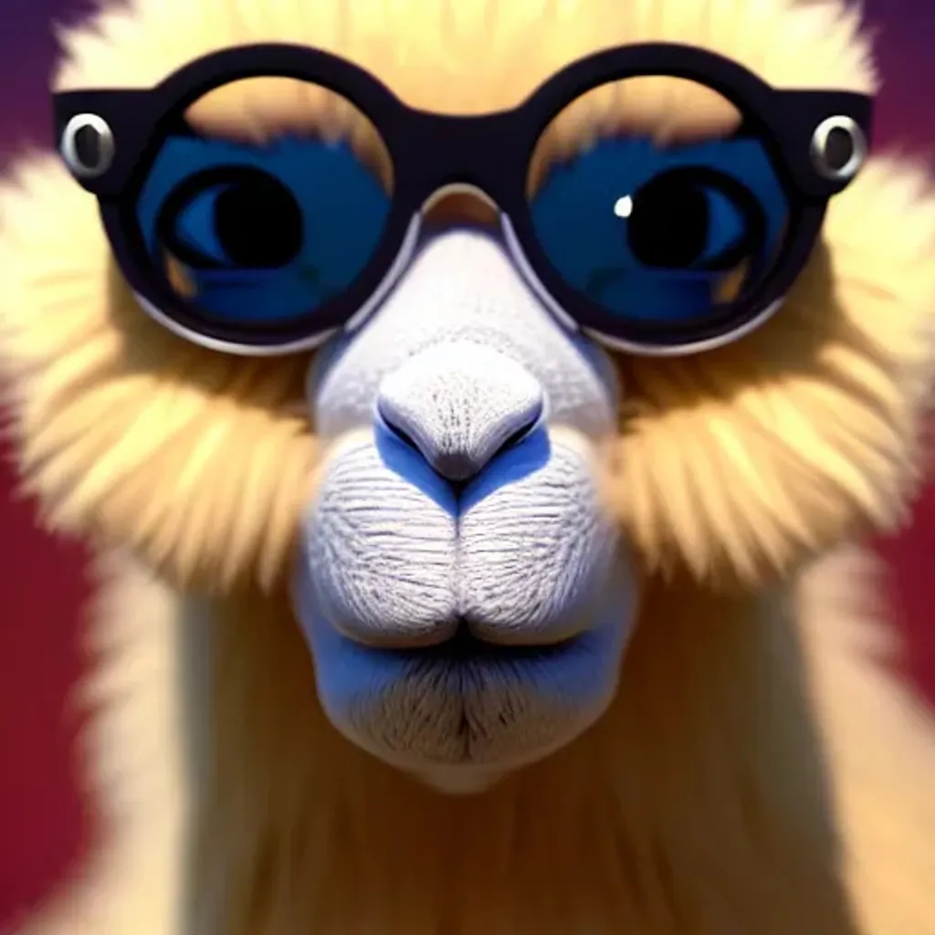 Prompt: 3d fluffy llama with sunglasses, closeup cute and adorable, cute big circular reflective eyes, long fuzzy fur, Pixar render, unreal engine cinematic smooth, intricate detail, cinematic