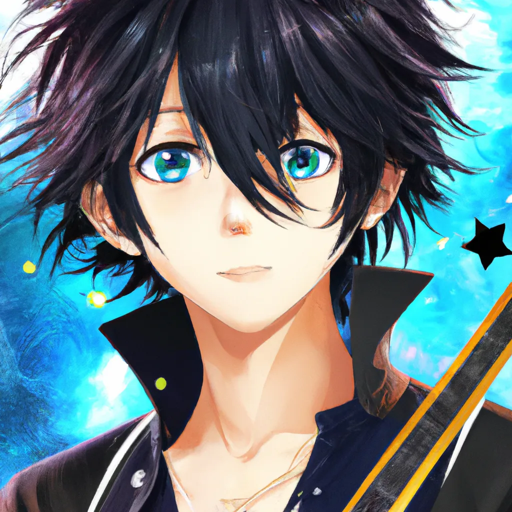 Prompt:  anime boy, black hair, blue eyes, attractive, hot, rockstar, singer, guitar player, popular online, kyoto animation, animation, anime, animated, 2010s anime, key visual, main character, character design, character concept, Free! anime, saturated colors, high quality, 8k, A3!, B Project, Otame games, manhua, manhwa, perfect composition, beautiful detailed intricate insanely detailed octane render trending on artstation, 8 k artistic photography, photorealistic concept art, soft natural volumetric cinematic perfect light, chiaroscuro, award - winning photograph, masterpiece, oil on canvas, raphael, caravaggio, greg rutkowski, beeple, beksinski, giger