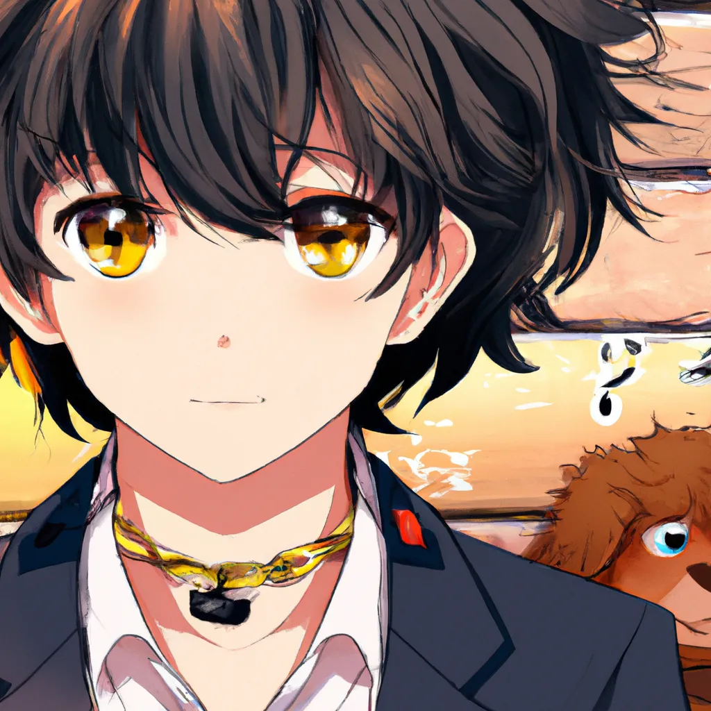 Prompt: cute anime boy, soft, shy, short boyish hair, wavy black fluffy hair, big amber eyes, orange eyes, detailed eyes, dog collar, cute!!, kawaii, kyoto animation, free anime, anime, animated, character design, character concept, trending online, 2010s anime, key visual, saturated, high quality, 8k, by Ryota, Rimmu, Ayumi, Kantoku, fantasy outfit, dog collar, a 70mm portrait, iso 100, focus mode, f/100, smiling brightly, waist up photo, locs, blasian, perfect composition, beautiful detailed intricate insanely detailed octane render trending on artstation, 8 k artistic photography, photorealistic concept art, soft natural volumetric cinematic perfect light, chiaroscuro, award - winning photograph, masterpiece, oil on canvas, raphael, caravaggio, greg rutkowski, beeple, beksinski, giger