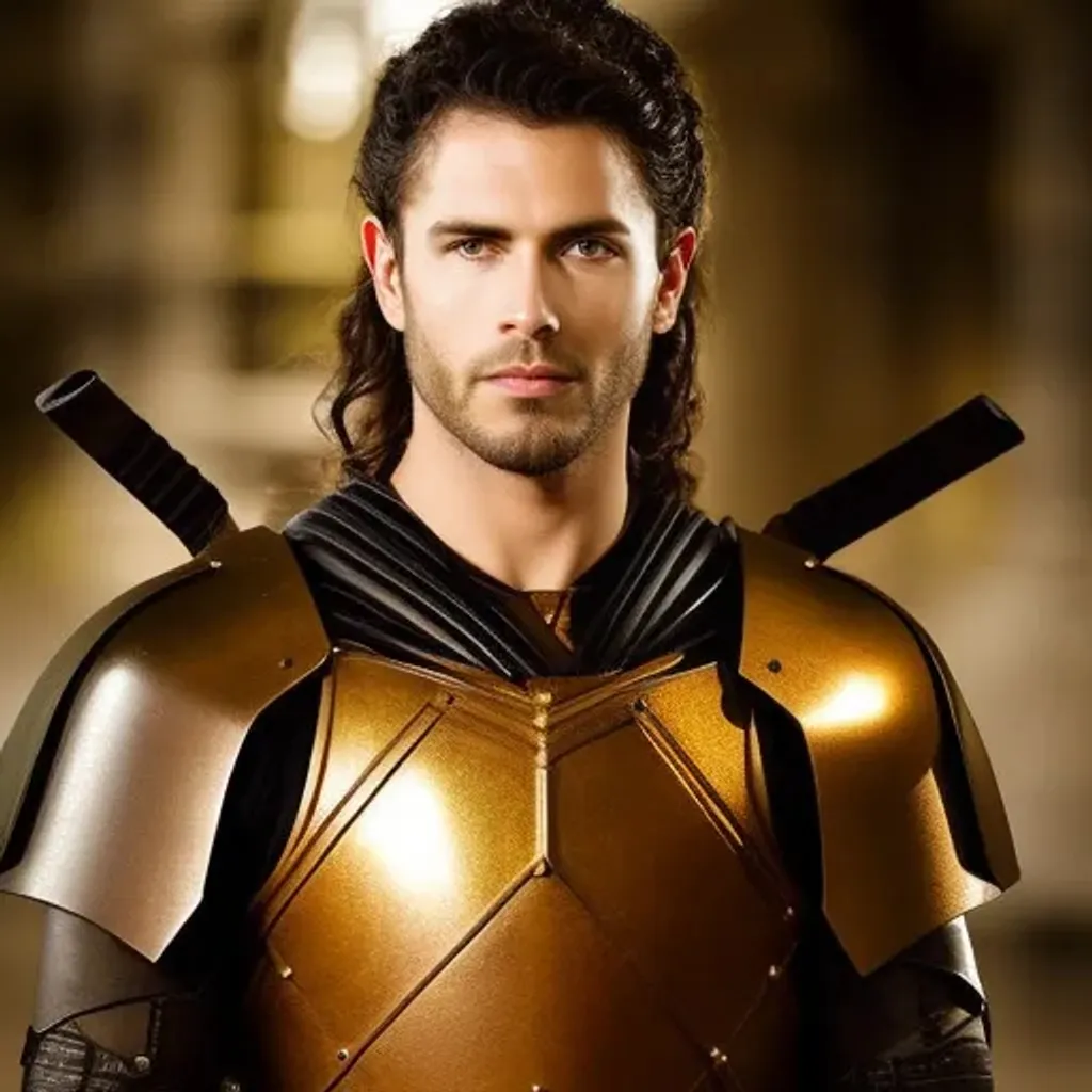 Prompt: centered portrait xy8 of a (((man))) as a ((((roman warrior in full armor)))), award winning photography. soft bokeh, cinematic lighting, artgerm, greg rutkowski, mucha