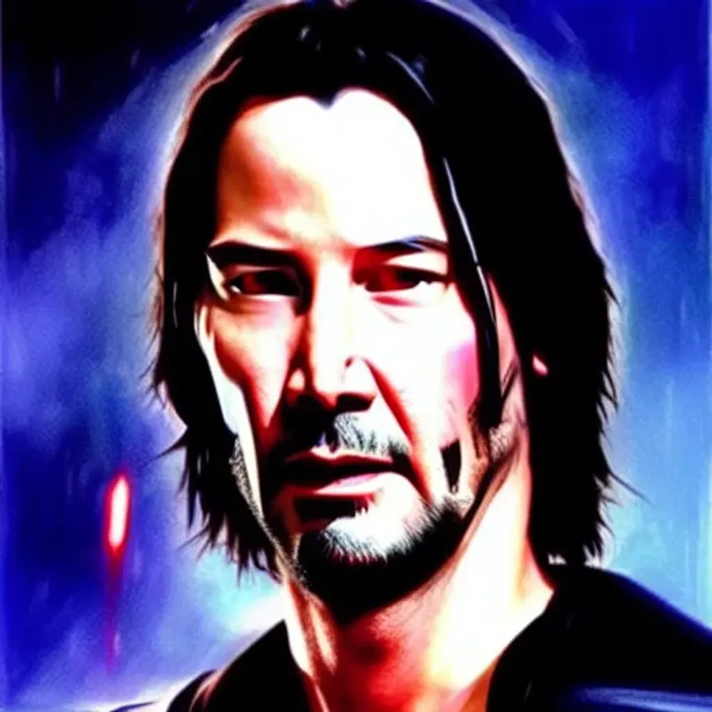 Prompt: Keanu Reeves as a Jedi by Dave Dorman