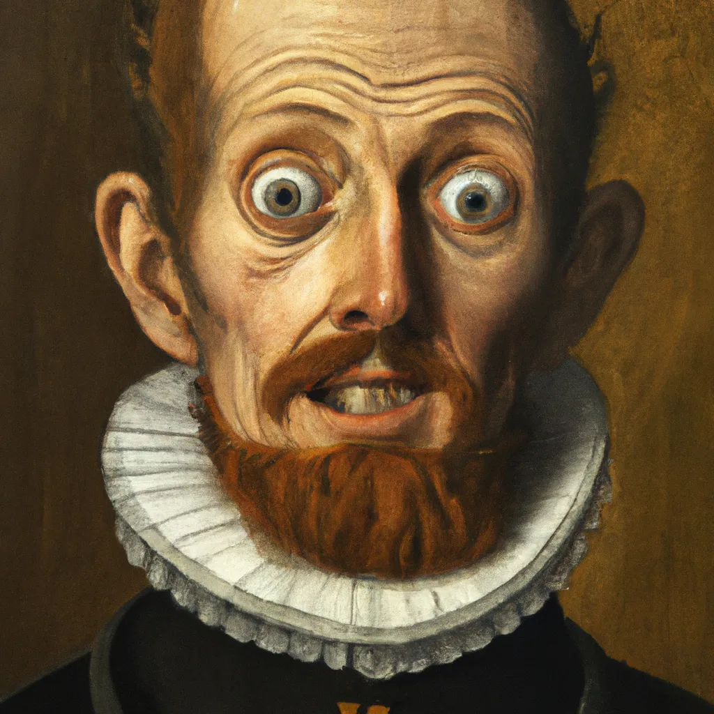 A scary portrait of a crazy man in by Hans Memling | OpenArt