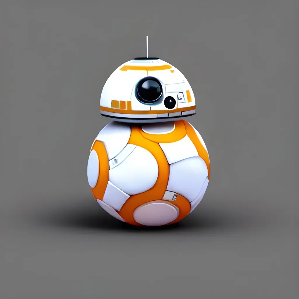 Prompt: tiny cute BB-8 toy, standing character, soft smooth lighting, soft pastel colors, skottie young, 3d blender render, polycount, modular constructivism, pop surrealism, physically based rendering, square image